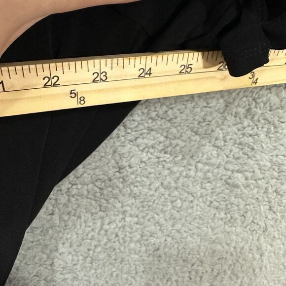 Lane Bryant Top Women 26 Black Half Sleeve‎ Tie Back Babydoll Stretch Minimalist - Picture 3 of 8